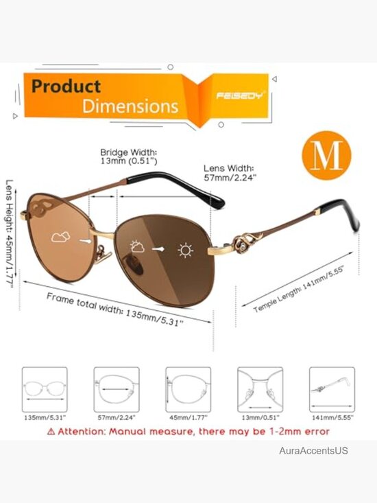 Oval Photochromic Polarized Sunglasses Women Retro Metal Rhinestone Classic